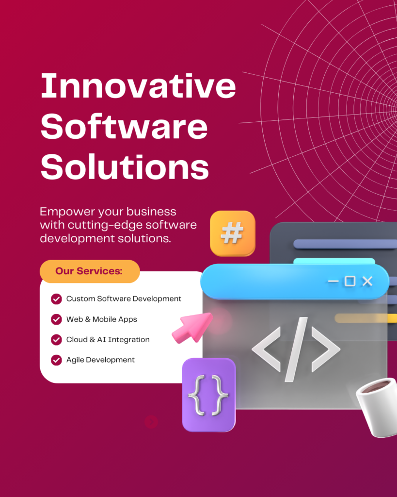 Red And Orange Modern Software Solution Services Instagram Post